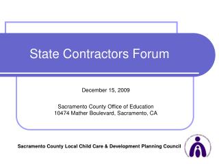 State Contractors Forum