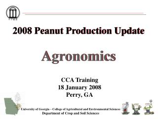 2008 Peanut Production Update Agronomics