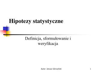 Hipotezy statystyczne