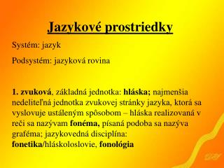 Jazykové prostriedky