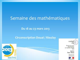 Semaine des mathématiques