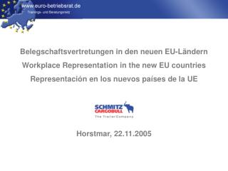 Belegschaftsvertretungen in den neuen EU-Ländern Workplace Representation in the new EU countries
