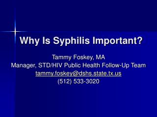 Why Is Syphilis Important?