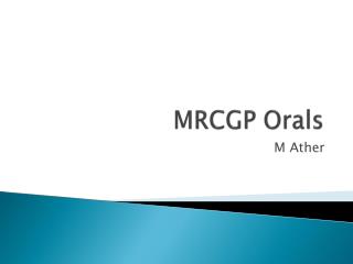 MRCGP Orals