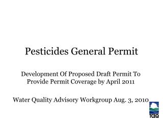 Pesticides General Permit