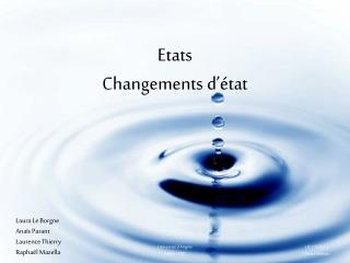 Etats Changements d’état