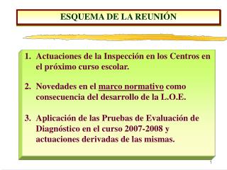 Actuaciones de la Inspección en los Centros en el próximo curso escolar.