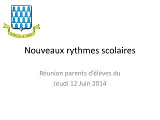 Nouveaux rythmes scolaires