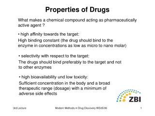 Properties of Drugs