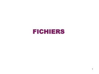 FICHIERS