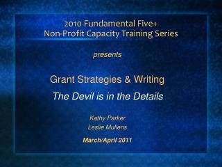 2010 Fundamental Five+ Non-Profit Capacity Training Series