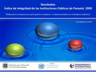 Resultados Índice de Integridad de las Instituciones Públicas de Panamá 2009