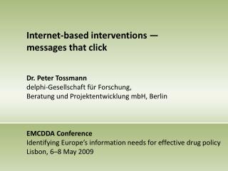 Internet-based interventions — messages that click