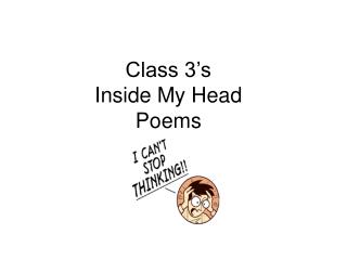 Class 3’s Inside My Head Poems