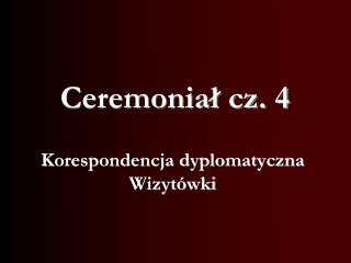 Korespondencja dyplomatyczna Wizytówki