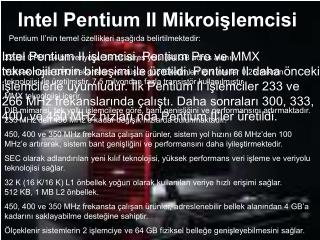 Intel Pentium II Mikroişlemcisi