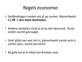 Regels economie: