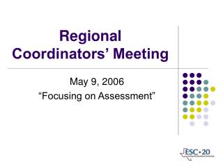 Regional Coordinators’ Meeting