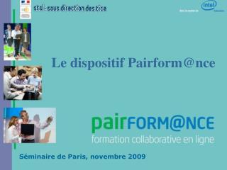 Séminaire de Paris, novembre 2009