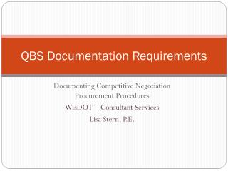 QBS Documentation Requirements