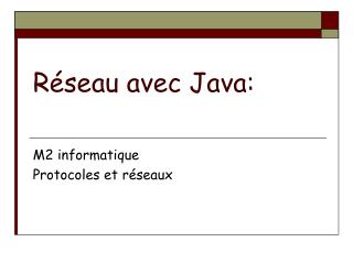 Réseau avec Java: