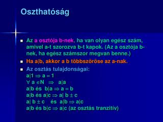 Oszthatóság