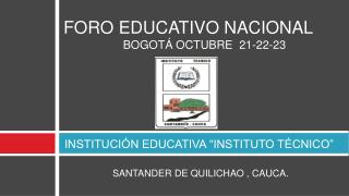 INSTITUCIÓN EDUCATIVA “INSTITUTO TÉCNICO”