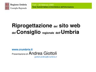Riprogettazione del sito web del Consiglio regionale dell’ Umbria crumbria.it
