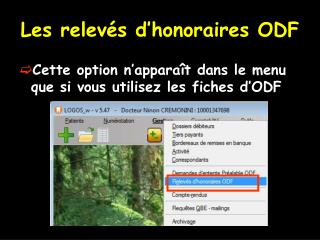 Les relevés d’honoraires ODF