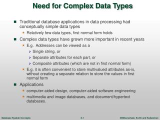 Need for Complex Data Types