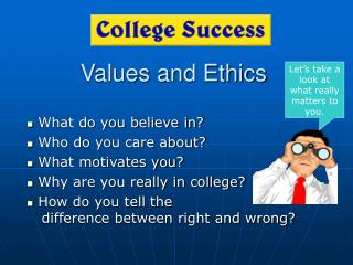 Values and Ethics