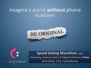 Speed Dating Marathon 13/7