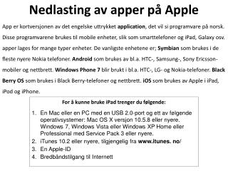 Nedlasting av apper på Apple