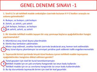 GENEL DENEME SINAVI -1