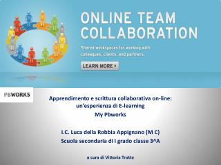 Apprendimento e scrittura collaborativa on-line: un’esperienza di E-learning My Pbworks