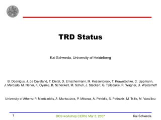 TRD Status