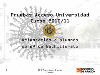 Pruebas Acceso Universidad Curso 2010/11