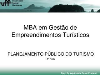 MBA em Gestão de Empreendimentos Turísticos