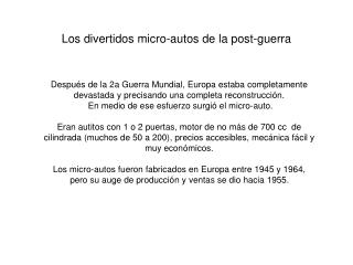 Los divertidos micro-autos de la post-guerra