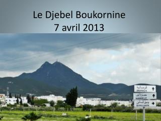 Le Djebel Boukornine 7 avril 2013