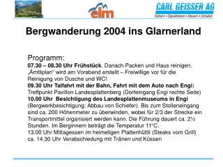 Bergwanderung 2004 ins Glarnerland