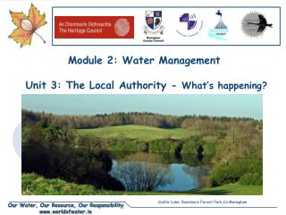 Module 2: Water Management Unit 3: The Local Authority - What’s happening?