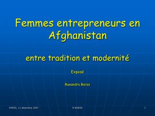 Femmes entrepreneurs en Afghanistan