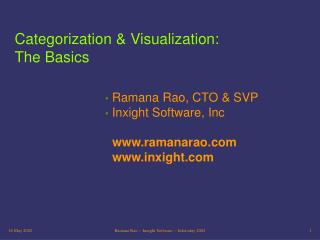 Categorization &amp; Visualization: The Basics