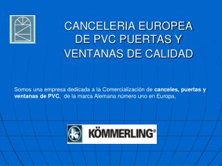 CANCELERIA EUROPEA DE PVC PUERTAS Y VENTANAS DE CALIDAD