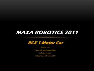 MAXA Robotics 2011