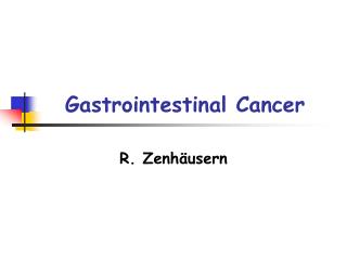 Gastrointestinal Cancer