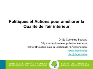 Politiques et Actions pour améliorer la Qualité de l’air intérieur