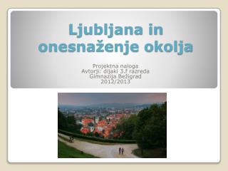 Ljubljana in onesnaženje okolja