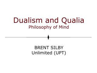 Dualism and Qualia Philosophy of Mind